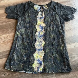 Daytrip Brand Floral and Lace Top - Size S